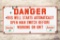 Sinclair Danger Oil Well Switch w/ Logo Porcelain Sign