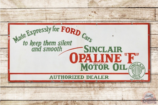 4' Sinclair Opaline Ford "F" Motor Oils Authorized Dealer Porcelain Sign