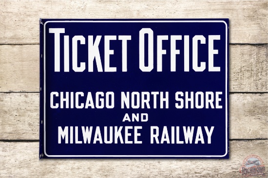Chicago North Shore & Milwaukee Railway Porcelain Flange Sign