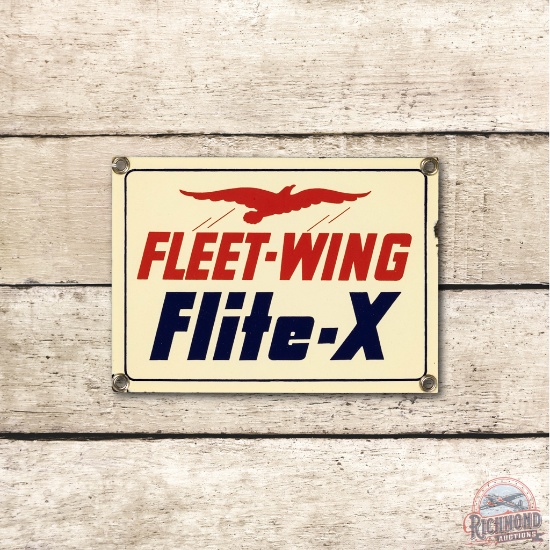 Fleet-Wing Flite-X Aviation Porcelain Pump Plate Sign