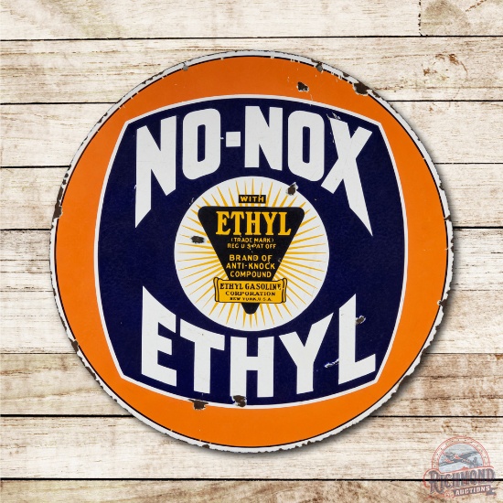 30" No-Nox Ethyl w/ Logo Double Sided Porcelain Sign