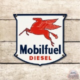 Mobilfuel Diesel Porcelain Gas Pump Plate Shield Sign