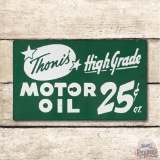 Thoni's High Grade Motor Oil 25c Double Sided Porcelain Sign