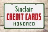 Sinclair Credit Cards Honored Porcelain Sign