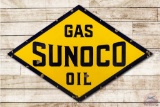 6' Sunoco Gas Oil Die Cut Porcelain ID Sign