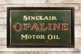 5' Sinclair Opaline Motor Oil Tin Sign w/ Wood Frame