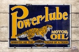 Powerlube Motor Oil Double Sided Porcelain Sign