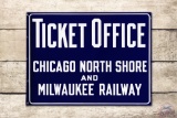 Chicago North Shore & Milwaukee Railway Porcelain Flange Sign
