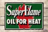 Sinclair HC Gasoline + Superflame Oil For Heat Double Sided Porcelain Sign