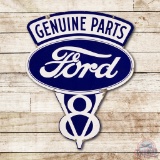 Ford V8 Genuine Parts Die Cut Double Sided Porcelain Sign