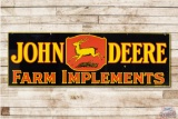 6' John Deere Farm Implements 4 Legged Deer Logo Double Sided Porcelain Sign