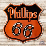 1957 4' Phillips 66 Embossed Porcelain Neon Shield Sign