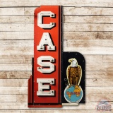 6' Case Vertical Double Sided Porcelain Neon Sign w/ Old Abe