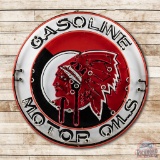 5' Red Indian Gasoline Motor Oil Porcelain Neon Sign