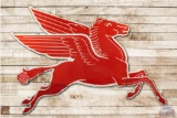 1955 Right Facing Mobil Pegasus Cookie Cutter Porcelain Sign