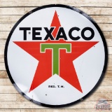 6' Texaco White T Double Sided Porcelain ID Sign