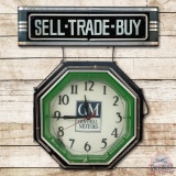 General Motors GM Sell Trade Buy Neon Advertising Clock