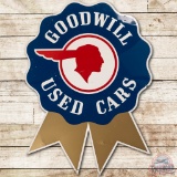 1954 Pontiac Goodwill Used Cars Die Cut Double Sided Metal Ribbon Sign