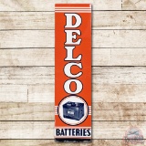 1954 6' Delco Batteries Self Framed Tin Vertical Sign