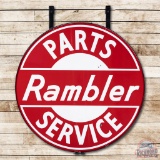 5' Rambler Parts & Service Double Sided Porcelain Sign & Ring