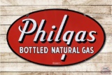 Phillips 66 Philgas Bottled Natural Gas Double Sided Porcelain Oval Sign