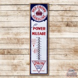 6' Red Crown Gasoline for Power Mileage Polarine Porcelain Thermometer Sign