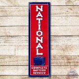 4' National Complete Battery Service Embossed Tin Sign