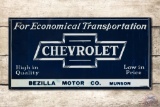 Chevrolet For Economical Transportation Embossed Tin Sign