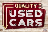 6' Ford Quality Used Cards Double Sided Porcelain Neon Sign