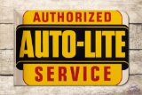 NOS Auto-Lite Authorized Service Tin Flange Sign