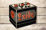 Exide Batteries Die Cut Tin Flange Sign