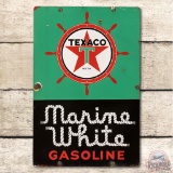 1942 Texaco Marine White Gasoline Porcelain Sign