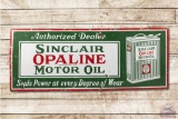 6' Sinclair Opaline Motor Oil Porcelain Sign w/ Can