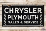 Chrysler Plymouth Sales & Service Porcelain Sign