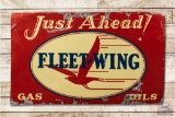 5' Fleet Wing Gas & Oils Just Ahead Tin Sign