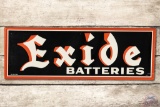 1956 Exide Batteries Horizontal Embossed Tin Sign