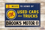 5' Chevrolet OK Used Cars & Trucks 3 Miles to Home Wood Framed Tin Sign