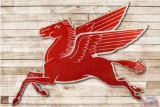1956 Left Facing Mobil Pegasus Cookie Cutter Porcelain Sign