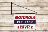 1963 Motorola Car Radio Authorized Service Double Sided Tin Sign & Hanger