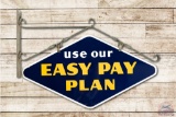 4' Goodyear Tires Use Our Easy Pay Plan Double Sided Porcelain Sign & Original Hanger