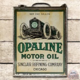 1920's Sinclair Opaline Motor Oil w/ Early Race Car Flat 1 Gallon Can