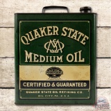Quaker State Medium Motor Oil Flat 5 Quart Oil Can