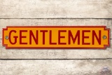 Shell Gentlemen Restroom Die Cut Porcelain Sign