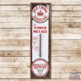 6' Red Crown Gasoline for Power Mileage Polarine Porcelain Thermometer Sign