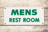NOS Sinclair Men's Restroom Porcelain Sign
