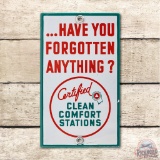 NOS Associated Certified Clean Comfort Stations Forgotten Anything Porcelain Sign