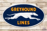 Greyhound Lines & Logo Oval Double Sided Porcelain Sign