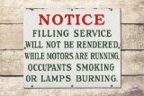 Sinclair Notice Filling Service Porcelain Sign