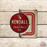 Kendall 2000 Mile Oil Tin Spinner Flange Sign