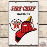 1960 Texaco Fire Chief Porcelain Pump Plate Sign (Medium)